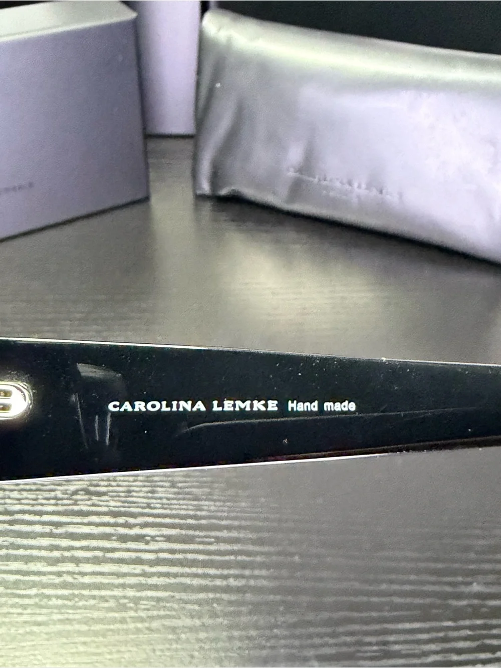 Carolina Lemke Women's Black Square Sunglasses